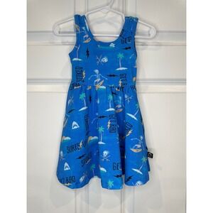 Rags‎ Kids Blue Surfing Skeleton Graphic Tank Dress Size 2T